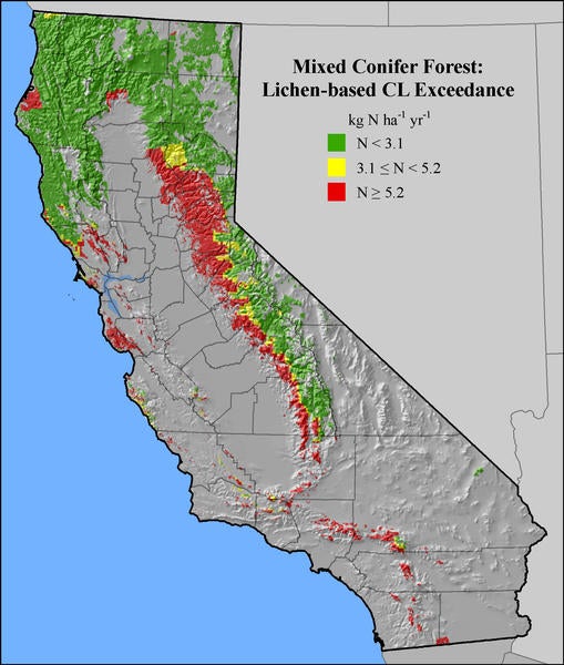 California MCF Lichen CL Exceedance